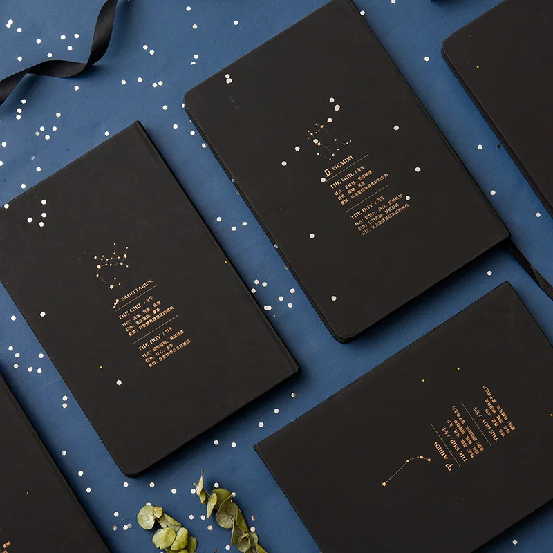 Cena Retro pamiętnik A5 dwanaście konstelacji Notebook linie strony dziennik zeszyt Refiller papier dziennik z terminarzem papeterii prezent