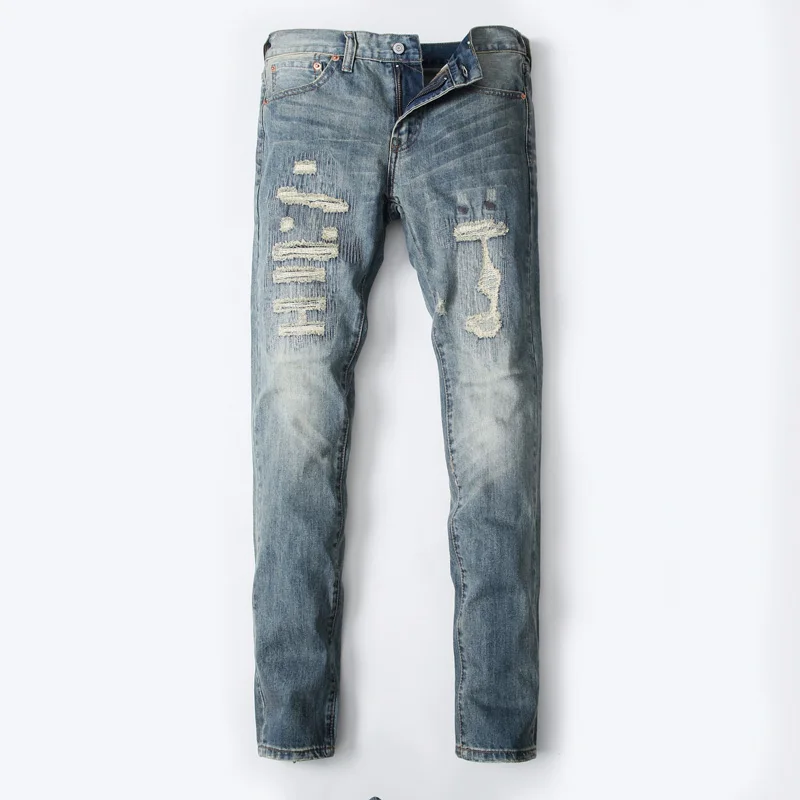 

2017 High Quality Dsel Brand Men Jeans Fashion Designer Distressed Ripped Jeans Men Straight Fit Jeans Home,8001