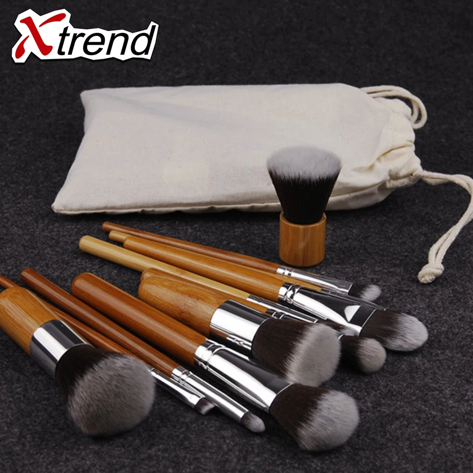 Pressionable набор кистей для макияжа Инструменты-Парфюмерия Комплект Шерсть Make up Brush Set мягкий синтетический волосы здоровыми бамбуковой ручкой