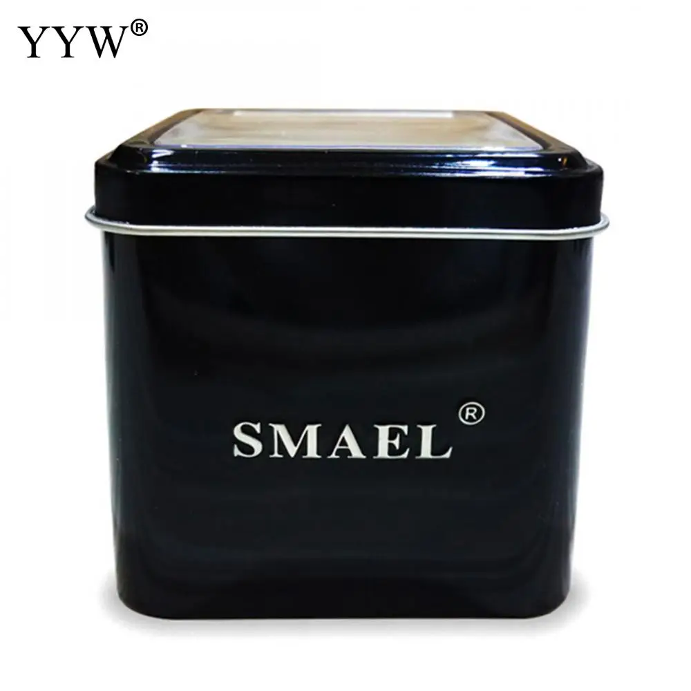 

1PC SMAEL Gift Box for Sport Watches Mental Box Men Watch Accessory LED Digital Watch Box Protection Sqaure Black Box for Watch
