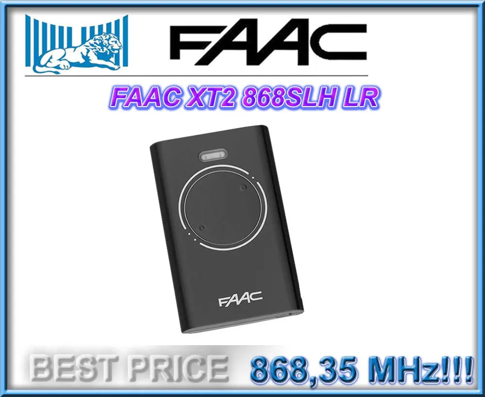 

Garage Door Opener Hand remote key for For FAAC XT2 868SLH LR Black rolling code 868.35MHZ!!!