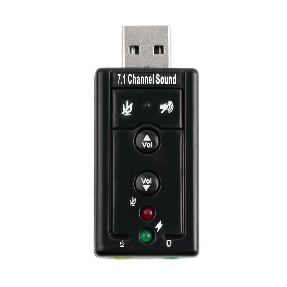 Мини USB 2,0 3D виртуальный 12 Мбит/с Внешний 7,1 канальный аудио адаптер звуковой карты