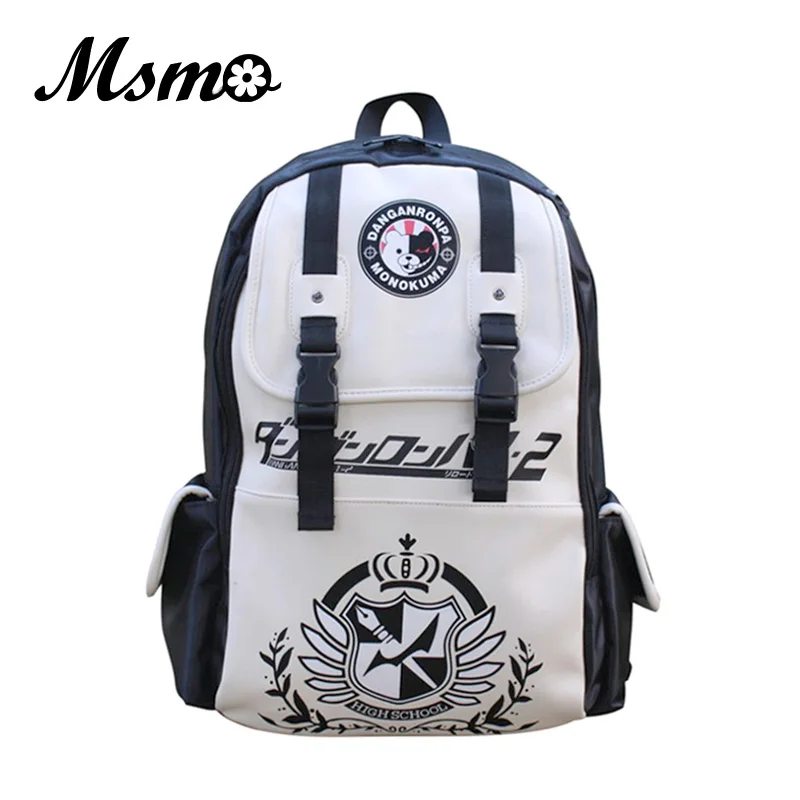 

MSMO Dangan Ronpa danganronpa Monokuma Anime Cosplay PU Shoulder Backpack Kid's Bag Men and Women Travel Backpacks