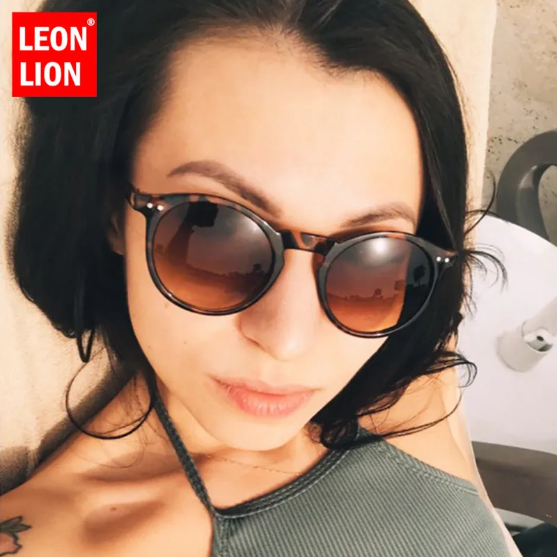 LeonLion 2021 винтажные круглые женские солнцезащитные очки брендовые дизайнерские