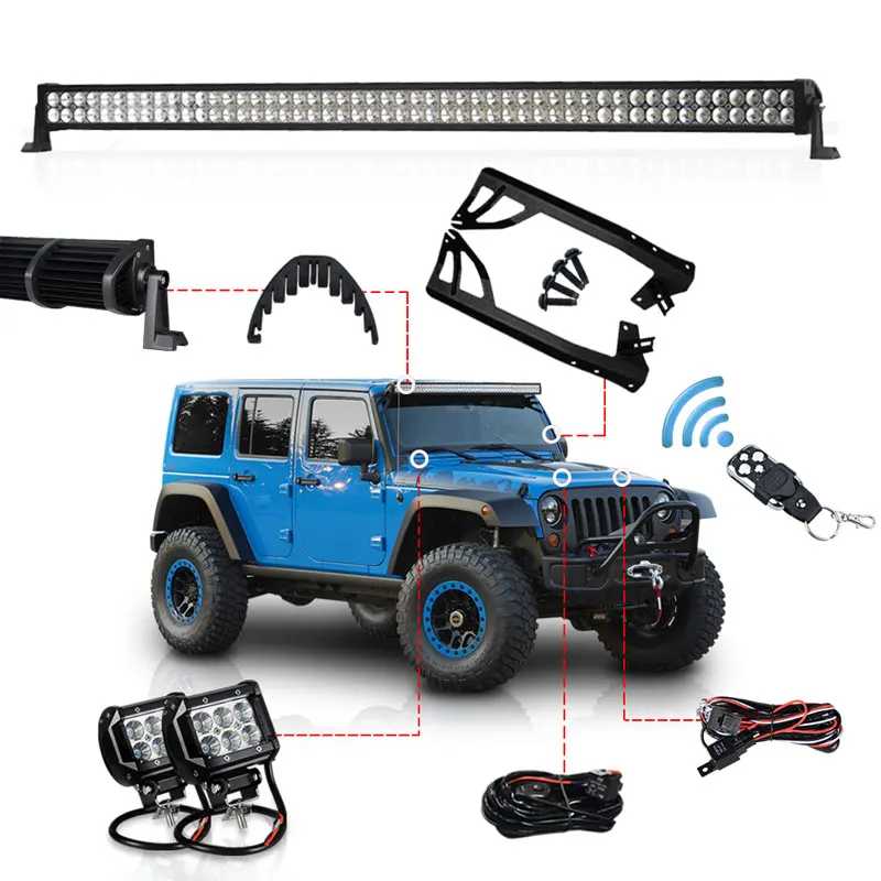 52'' 300W Headlight LED Light Bar Kit 4