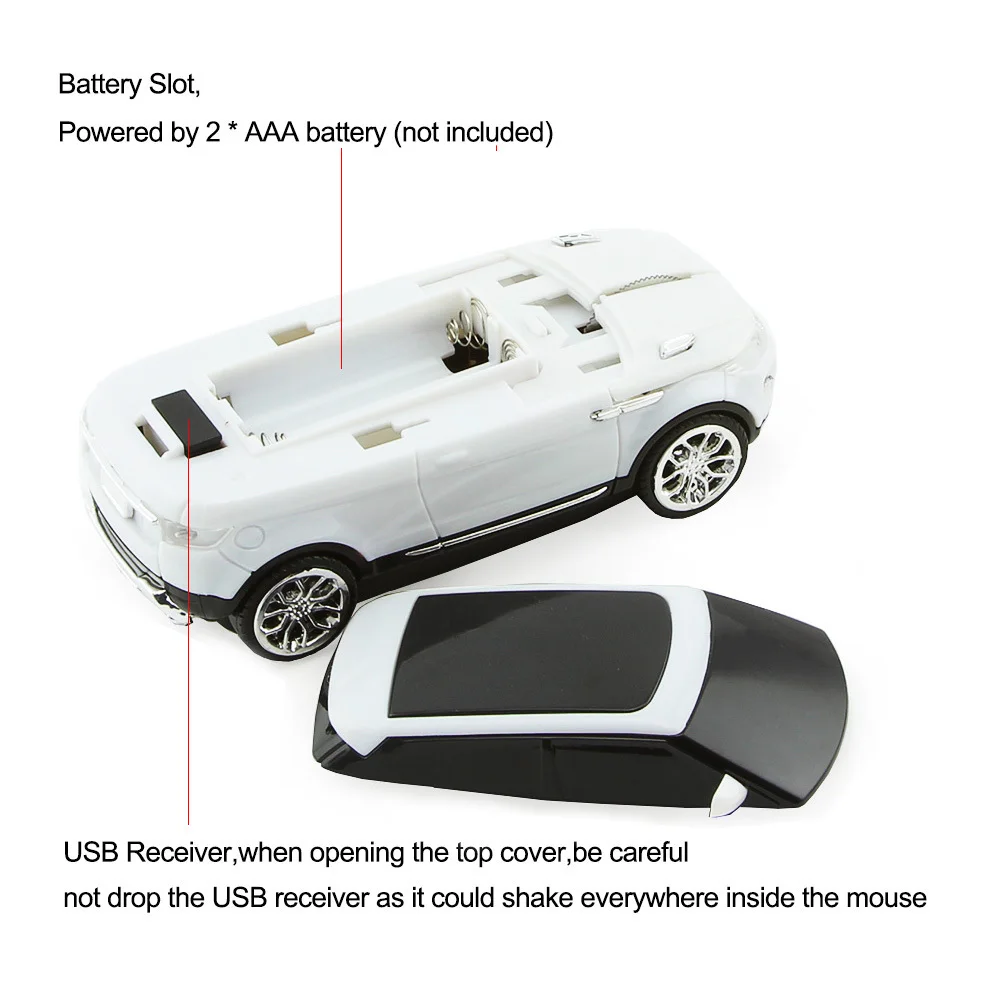 USB Беспроводная мышь Спортивная оптическая черная 2,4 ГГц эргономичная мышь SUV Автомобильная мышь игровая игра Mause 1600 dpi для ПК ноутбука компьютера Милая