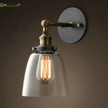 Винтажные Настенные светильники старый медный Wandlamp стекло E27 Настенные светильники для дома спальни гостиной бар оформление балкона светильники