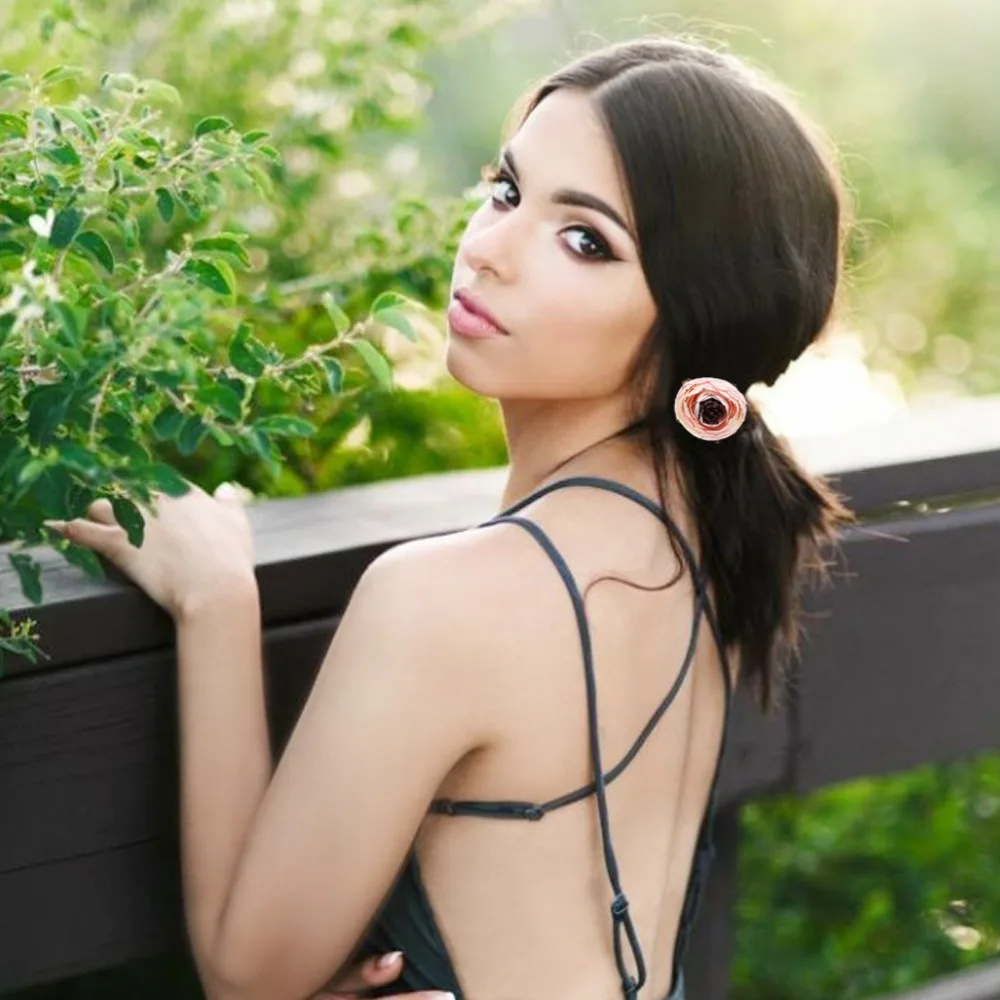 

New Designed Flower Hair Scrunchie Gum Fashion Hair Accessories Hair Rubber Band Floral Hair Ties For Women