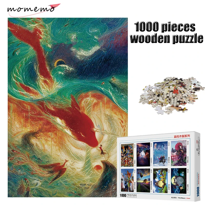 

MOMEMO Chinese Myths and Legends Pattern Puzzle 1000 Pieces Mysterious Oriental Cultural Jigsaw Puzzle 1000 Pieces Wooden Puzle