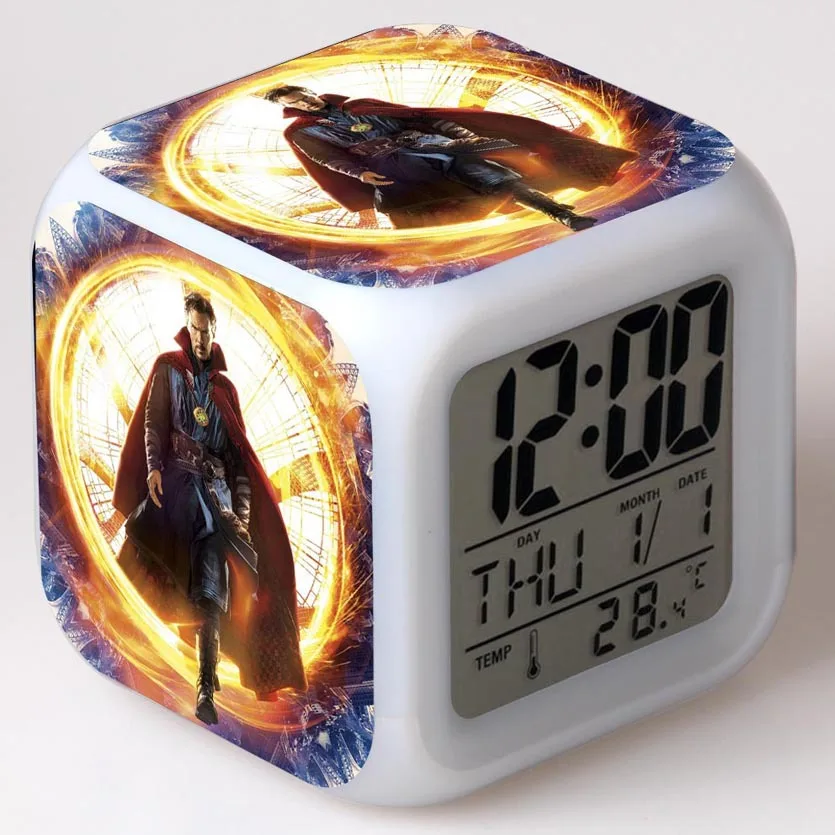 Super Heroes Доктор Стрэндж фигура Звездные speelgoed Будильник светодиодные красочные Flash Light Touch фигурка Часы игрушки Рождество подарок - Цвет: 1