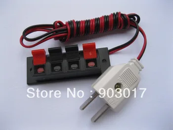 

5 pcs Speaker Terminal Board Spring Loaded 4-Way 70mmx24mm With Adapter Plug 1.5m wire