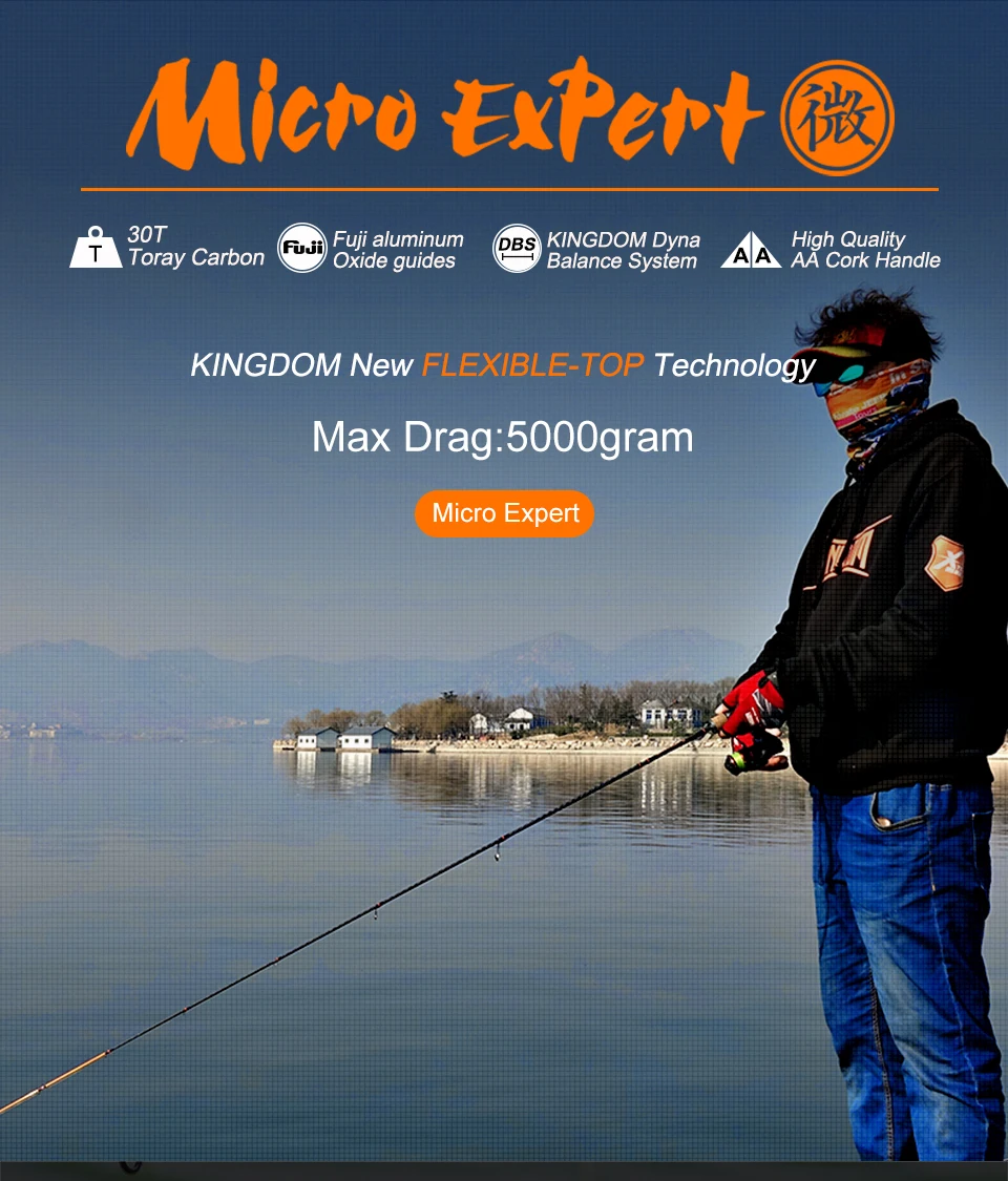 Kingdom MICRO EXPERT Ultralight Spinning Fishing Rods Carbon 1.89m Casting Travel Rod With Solid Tip and FUJI Guides Feeder Rods (1)