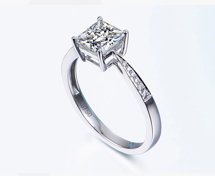 

GIGAJEWE Moissanite Ring with White FG color4mm moissanite stone fore beautiful jewelry