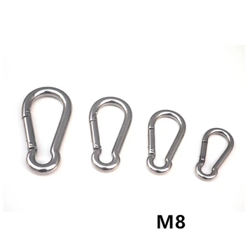 

6pcs M8 Mountaineering Buckle Spring Carabiner Snap Hook Keychain