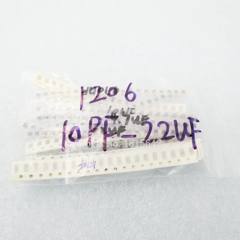 320PCS/LOT 1206 SMD Capacitor Assorted kit ,16values*20pcs=320pcs 10pF~22uF Samples Kit Electronic Diy Kit