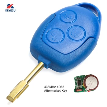 

KEYECU Replacement Remote Key Fob 3 Button 434MHz 4D63 for Ford Transit WM VM 2006-2014 6C1T15K601AG