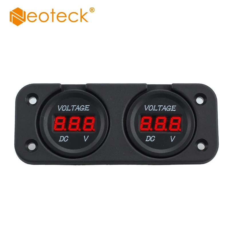 Neoteck Dual Battery Monitor Digital Volt Meter LED 12v 24v DC Boat