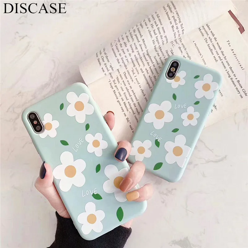 DISCASE летний свежий светло-голубой чехол для телефона iphone 8 7 6 6s plus XS MAX XR X милый
