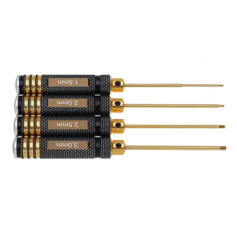 

4Pcs 1.5/2.0/2.5/3.0mm Titanium Alloy Hex Flate Head Screwdriver for Electronic Repair New