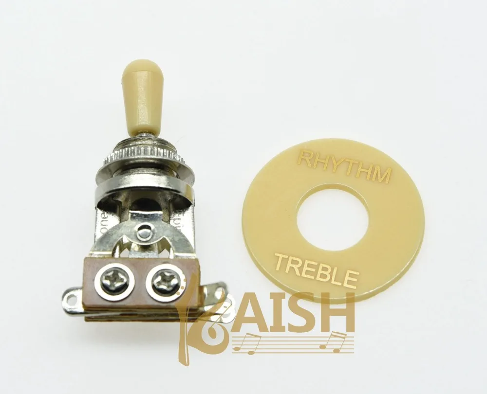 Kaish Guitar 3 Way Toggle Switch Chrome With Cream Tip And Plate For Lp