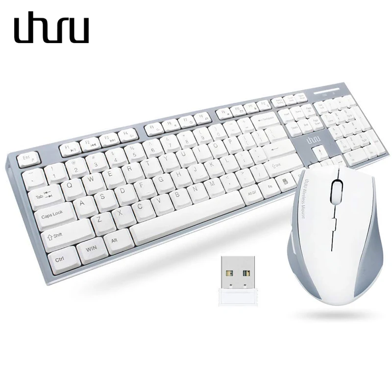 

UHURU Wireless Keyboard and Mouse Combo 2.4GHz Power-saving USB Wireless Keyboard and Mouse for Laptop PC Computer Accessories