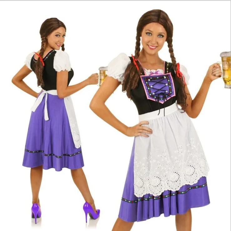 Halloween German Munchen Beer girl Festival Bartender Costume Female Maid lolita Carnival dress