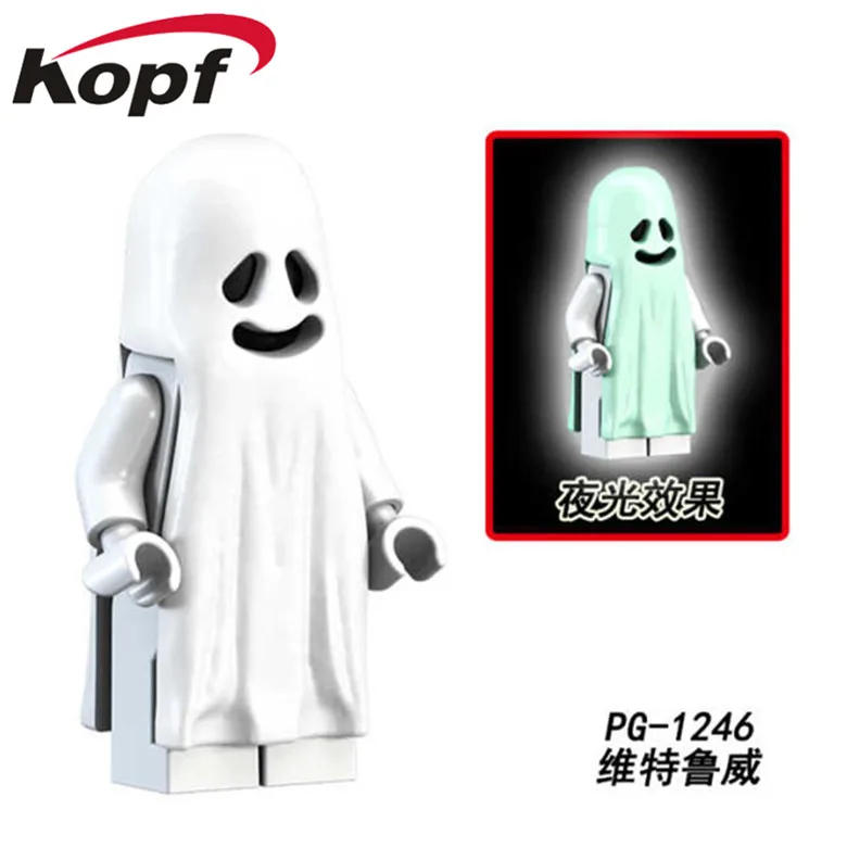 

PG1246 Building Blocks The Horror Theme Movie Super Heroes Halloween Moonlight Glow Ghost Vitruvius Bricks Action Toys Children