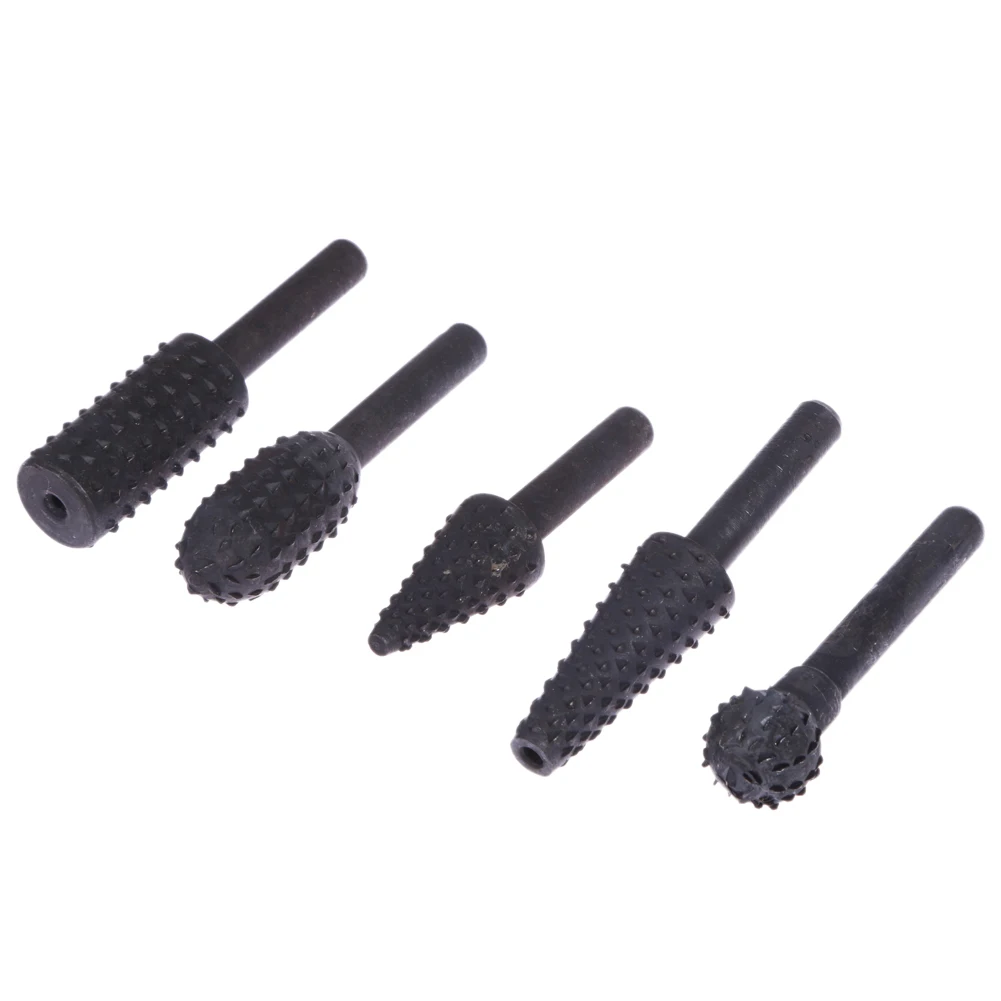 

5pcs Woodworking Rasp Chisel Shaped Rotating Embossed Grinding Head Power Tool Engraving Pattern Cutter Milling Hss Power Tools