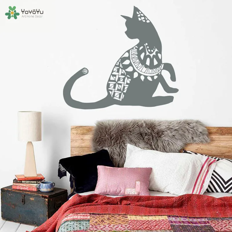 YOYOYU Wall Decal Bohemian Cat Animal Wall Stickers For Kids Room