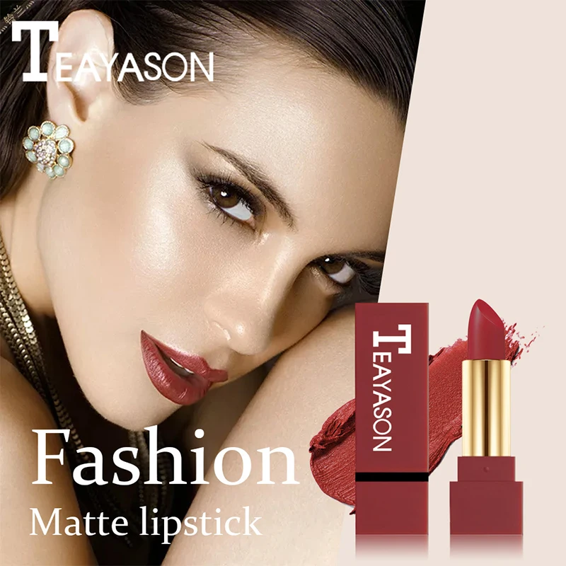 

2018 Beauty Makep Lipstick Matt Waterproof Long Lasting Duracion 12 Colors Nude Lip Stick Pigments Natural Labial TEAYASON Brand