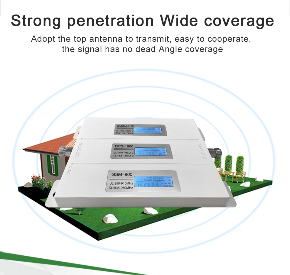 Айс 4g dcs gsm 3g wcdma 2g gsm ретранслятор сигнала сотового телефона усилитель антенны комплект сигнала мобильного телефона для мобильного телефона 900 1800 2100 сплав ЖК-дисплей Дисплей