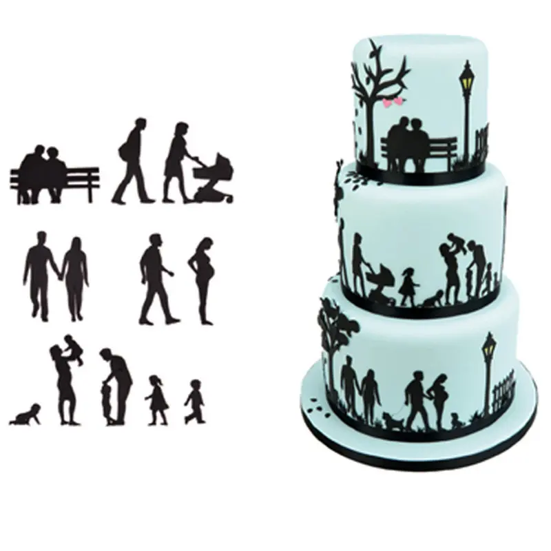 

Fondant Cake Decorating Molds Set Plastic Cookie Cutter Pastry Biscuit Baking Tools 2019 New Year Music family animals balloon