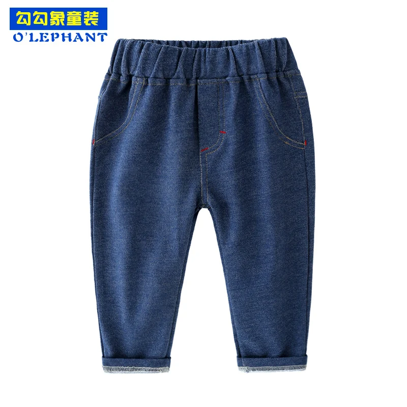 

Spring Fall Solid elastic imitated jeans on the boy Breathable jeans for girls Casual Toddler Child Trousers Infant Cotton Pants
