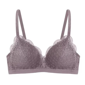

Summer Lace Floral Push Up Bras Women Thin Pad Bras Wire Free Underwear Female Intimates Tops