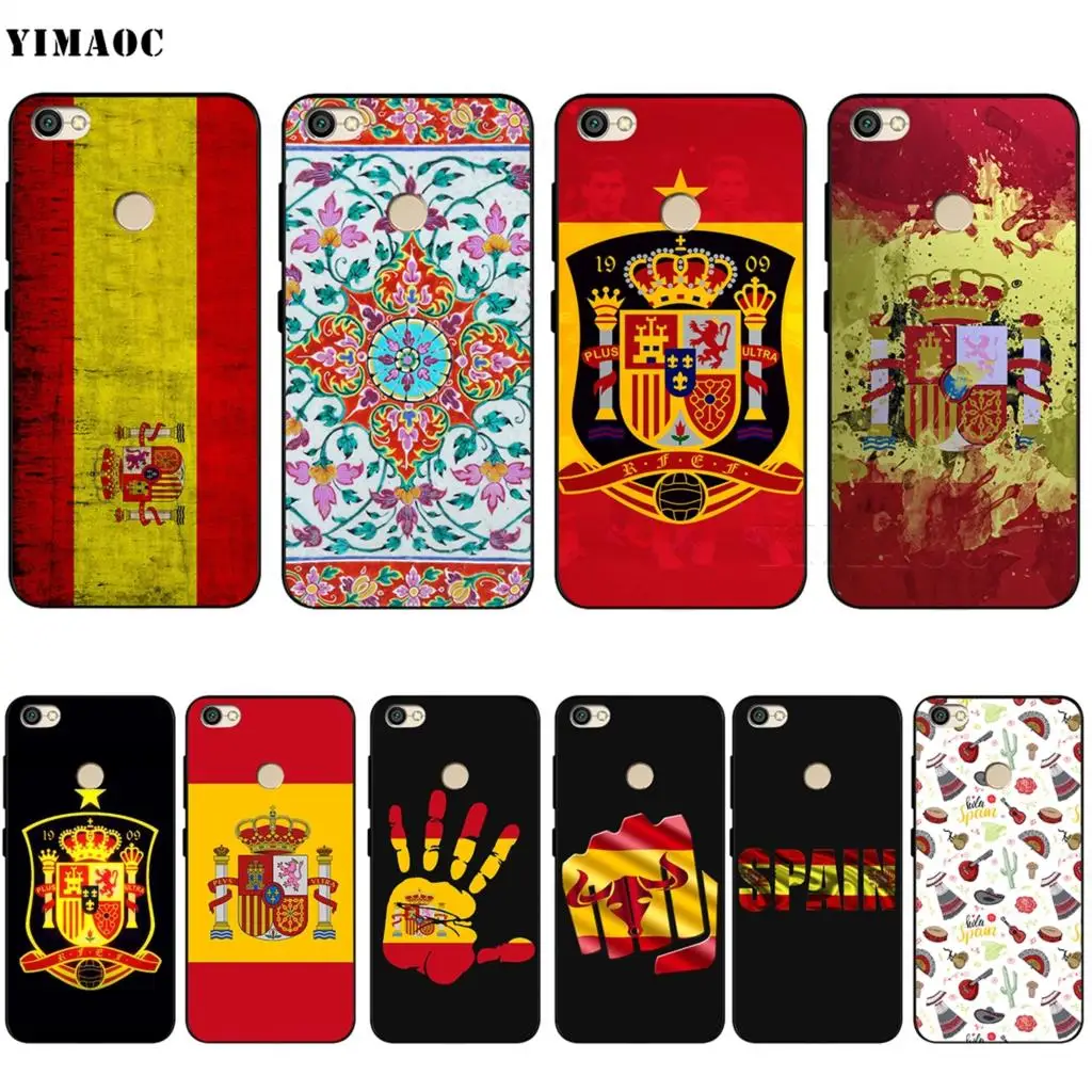 

YIMAOC Spain Flag Spanish Case for Xiaomi Redmi mi Note MAX 3 6a 7 6 8 9 go se mi6 mi8 a1 a2 Lite for pocophone f1
