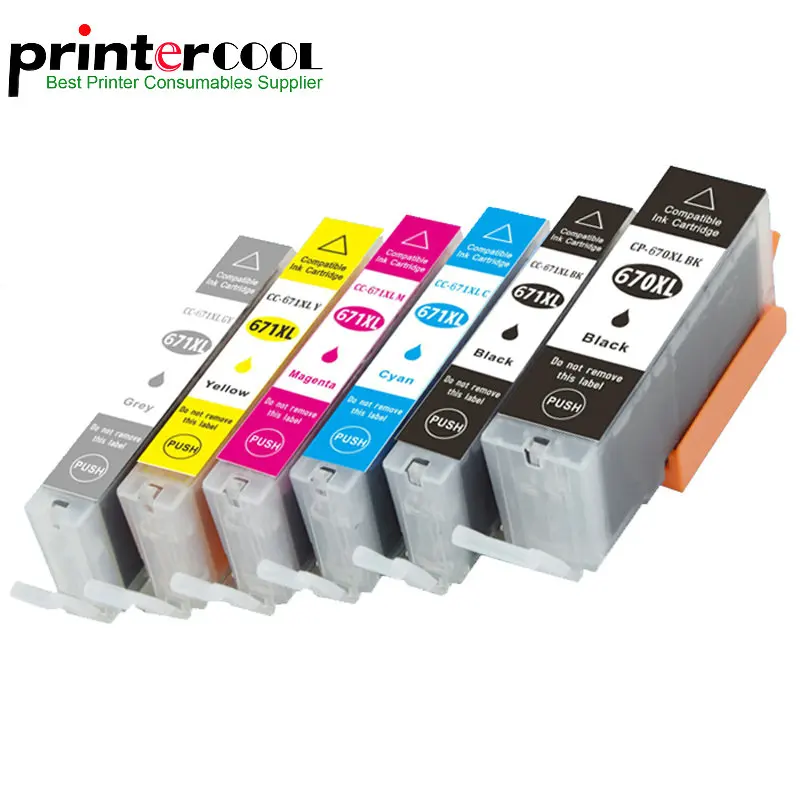

Einkshop 6pcs Compatible PGI-670 CLI-671 Ink Cartridge For Canon PIXMA MG5760 MG5765 MG5766 Printer Ink PGI-670 PGI670