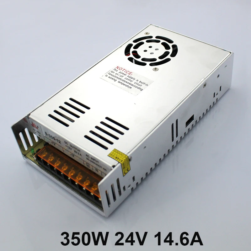 

S-350-24V Factory Direct LED Power Source with Cooling Fan 350W 24V 14.6A Transformer 100-240V Switching Power Supply