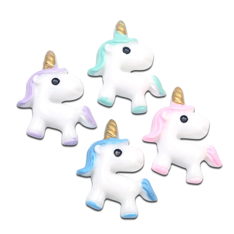

LF 20Pcs Resin Unicorn Decoration Crafts Flatback Cabochon Embellishments For Scrapbooking Kawaii Cute Diy Accessories