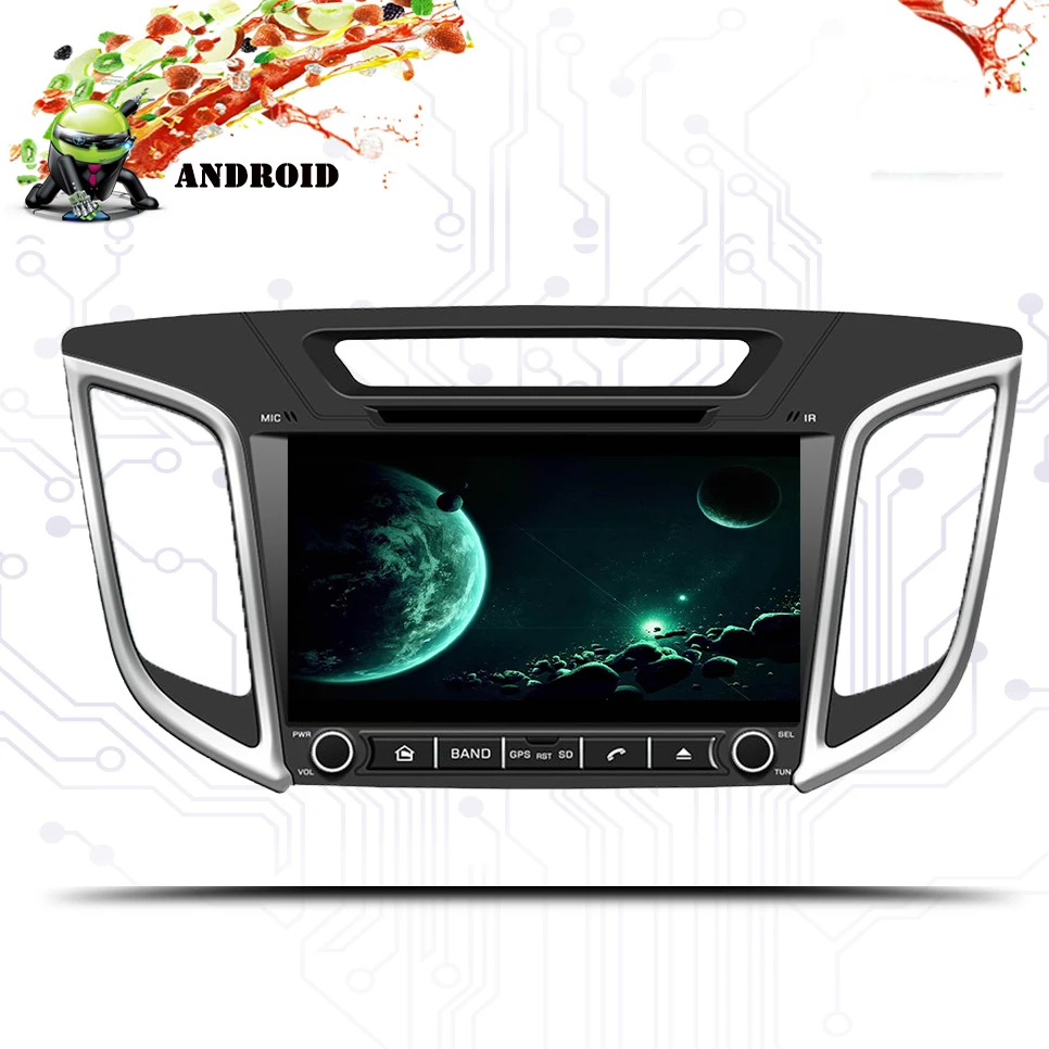Sale 9 INCH Octa 8 Core Android 9.0  Ram 4GB Car DVD For Hyundai Creta IX25 2014-18 with 1024*600 WIFI GPS Radio Navigation Head Unit 5
