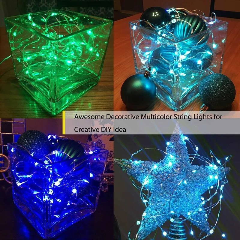 LED String Lights Battery Powered 50Leds Multi Color Changing With Remote Control Indoor Christmas Decorative Silver Wire Lights LED String Lights Battery Powered 50Leds Multi Color Changing With Remote Control Indoor Christmas Decorative Silver Wire Lights