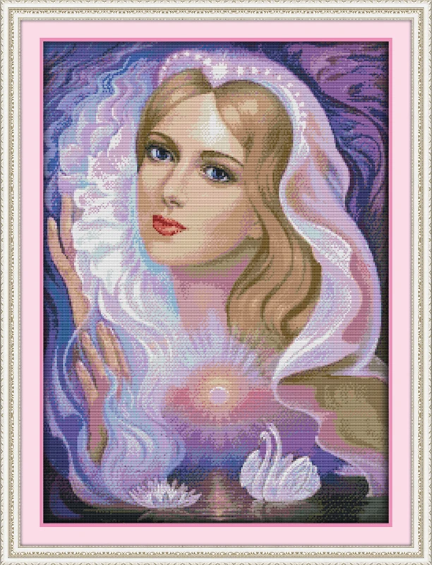 

New Swan lake fairy DMC home decor canvas Cross Stitch kits people 14ct white 11ct print embroidery DIY handmade needlework wall