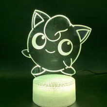 Милый Покемон Go Jigglypuff фигурка СВЕТОДИОДНЫЙ Ночник подарок на день рождения для детей спальня домашний декор детский ночник батарея Usb 3d лампа