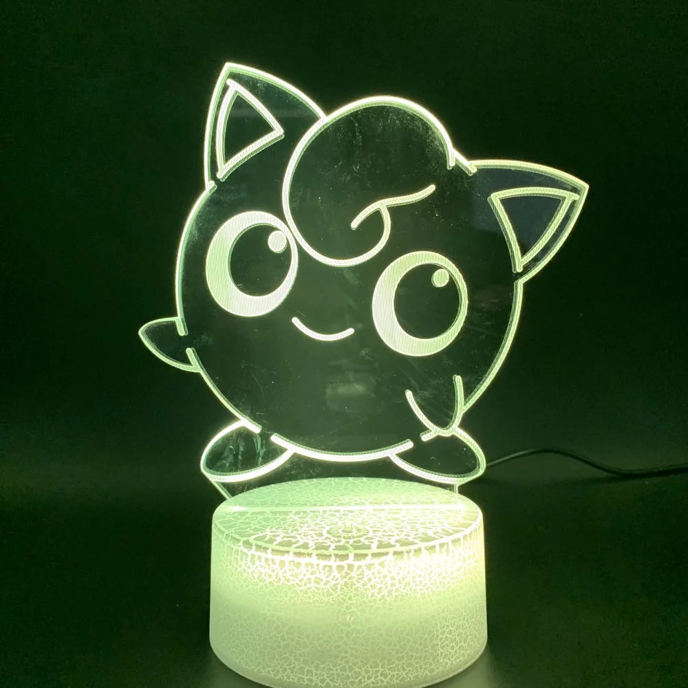 

Cute Pokemon Go Jigglypuff Figure Led Night Light Birthday Gift for Kids Bedroom Home Decor Baby Nightlight Battery Usb 3d Lamp