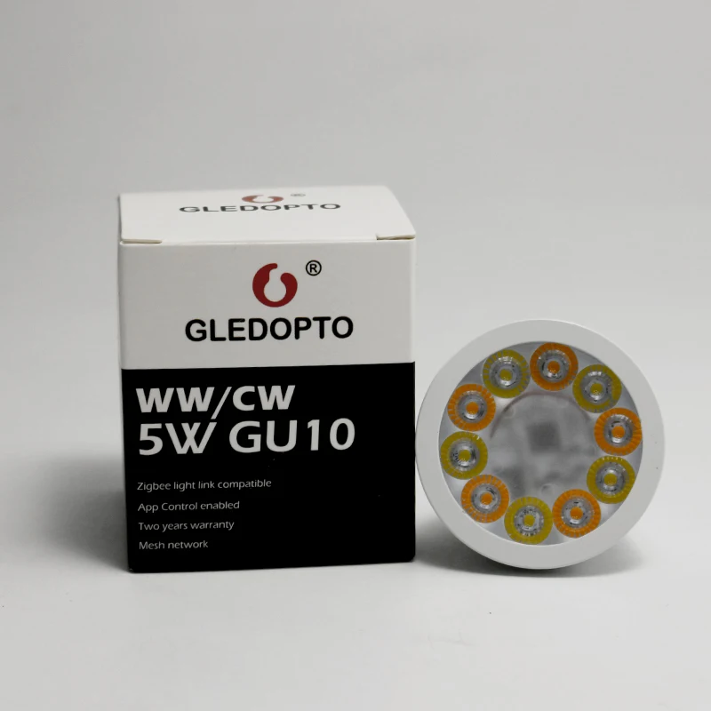 G светодиодный OPTO 5 Вт WW/CW диммер СВЕТОДИОДНЫЙ ZIGBEE GU10 прожектор AC100-240V стандарт zll Совместимость с умным приложением amazon echo plus