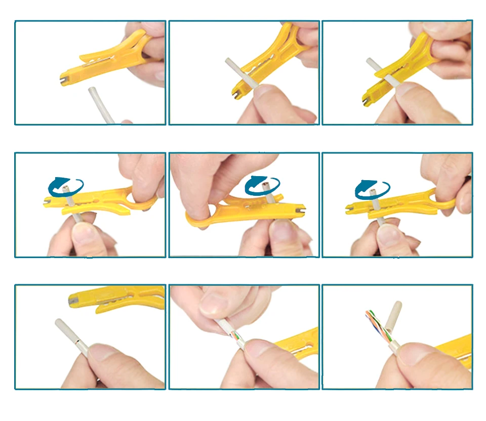 Cable Tools Portable Wire Stripper Knife Crimper Pliers Crimping Tool Cable Stripping Cutter Pocket for Network Telephone Line (4)