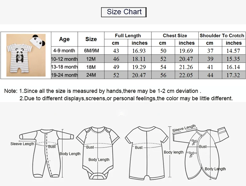 Baby Clothing Size Chart By Age - Unisex Baby Clothes