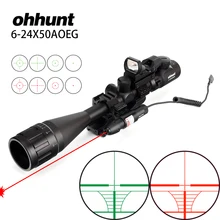 Ohhunt 6-24x50 AOEG дальномер Сетка прицел с Голографическая 4 Сетка прицел красный зеленый лазер Combo прицел