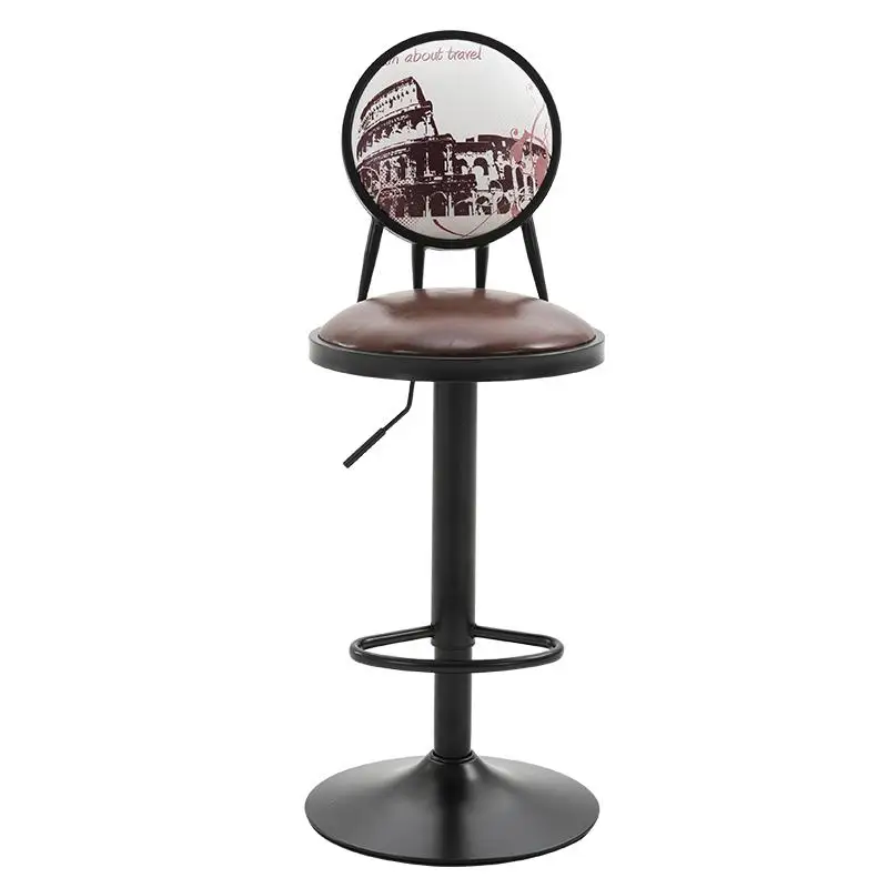 Настольный стул барный подъемник домашний задний поворотный стул высокий ножной стул креативный передний детский Ретро промышленный барный стул Fauteuil длинный де бар - Цвет: style15