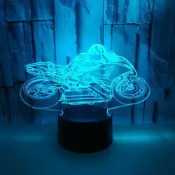 Мотоциклетная форма сенсорная настольная лампа 7 цветов меняющая настольная лампа 3D светодио дный лампа светодиодная ночник