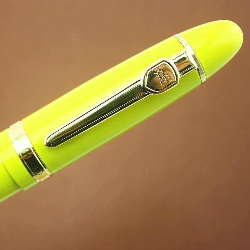 Jinhao 159 Роскошная желтая и серебряная шариковая ручка с зажимом с бархатной сумкой шариковые ручки